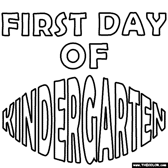 First Day of Kindergarten Coloring Page